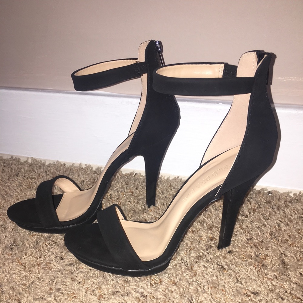 Black Strappy Sandal Heels